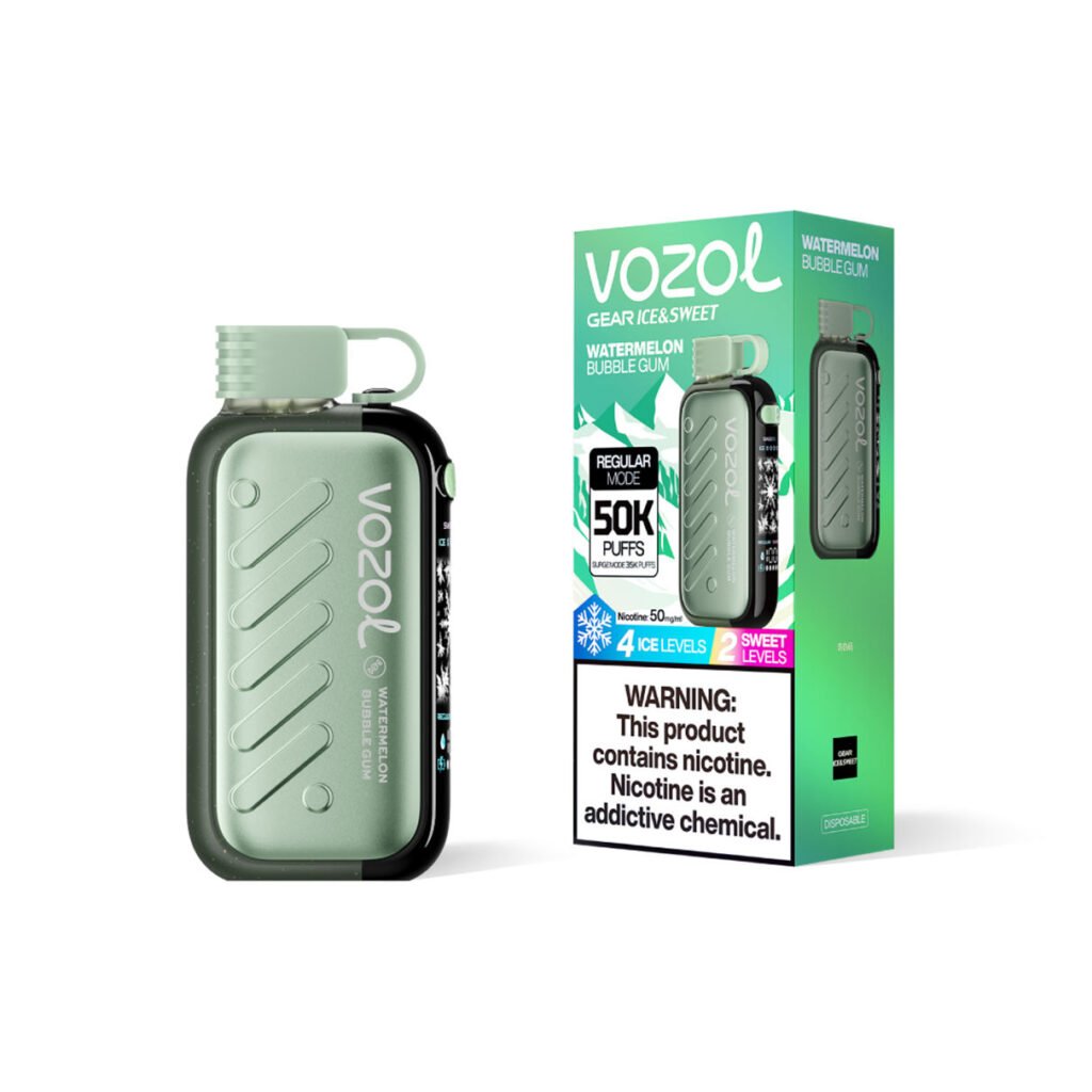 single device and retail box for vozol gear 50000 watermelon bubble gum