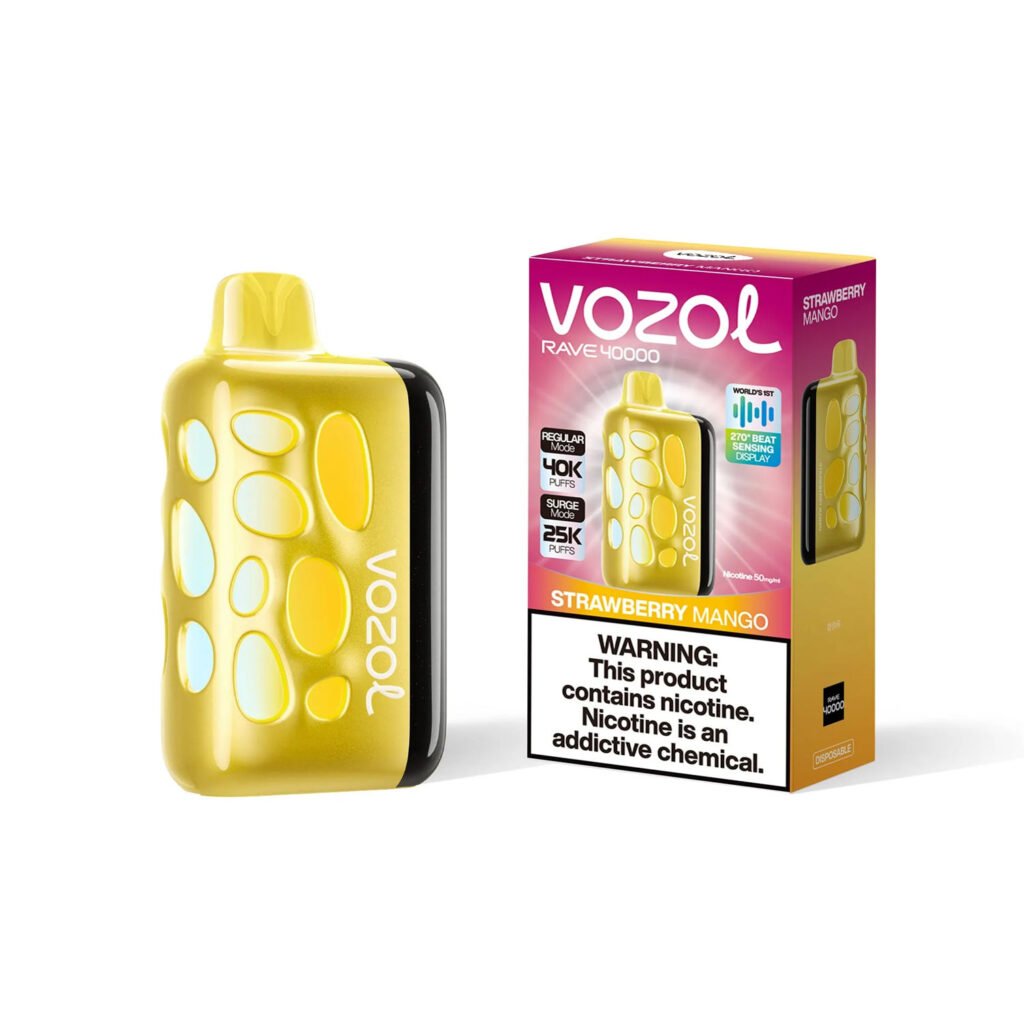 afzonderlijk apparaat en detailhandeldoos voor vozol rave 40000 strawberry mango