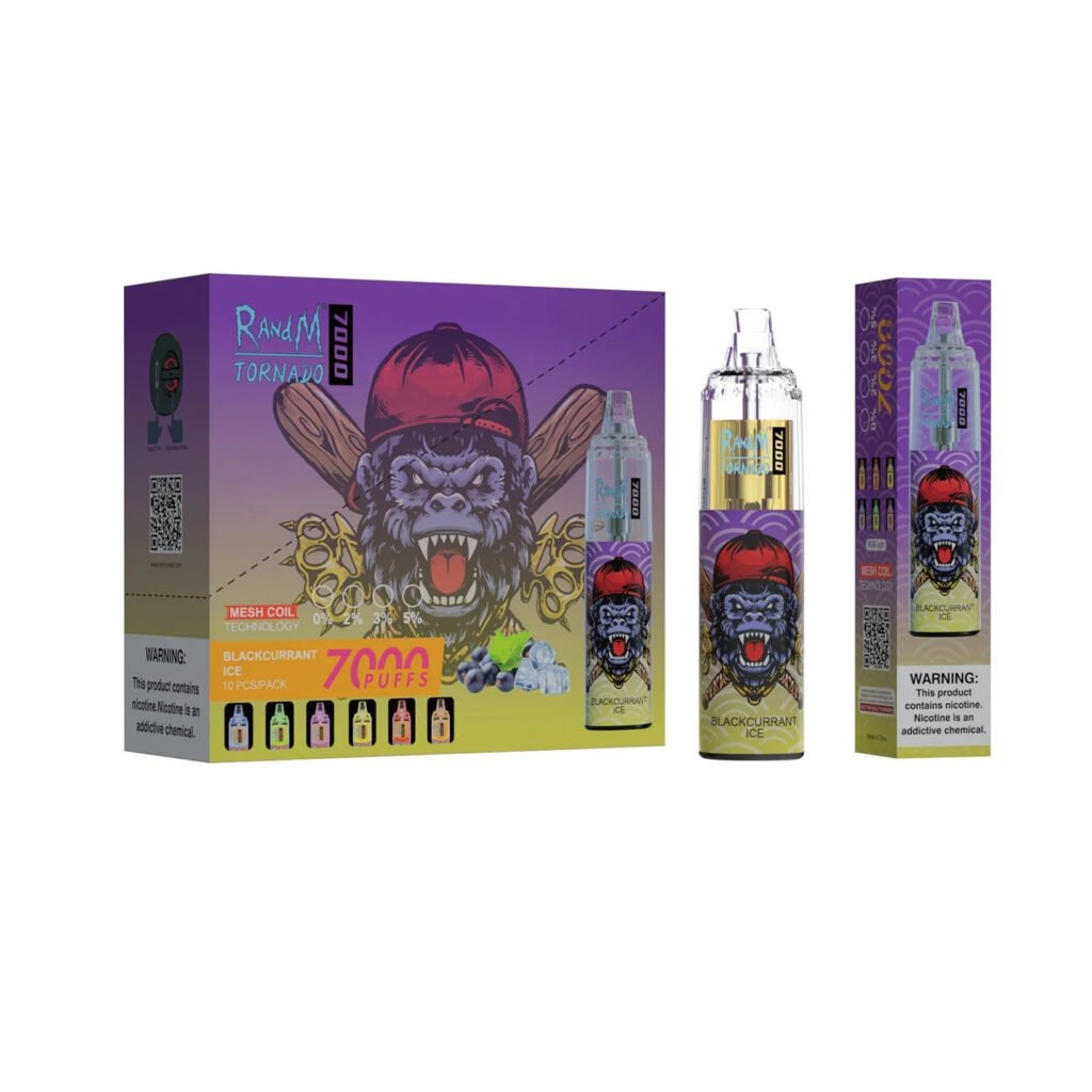 mayorista caja expositora de 10 paquetes de randm tornado 7000 blackcurrent ice