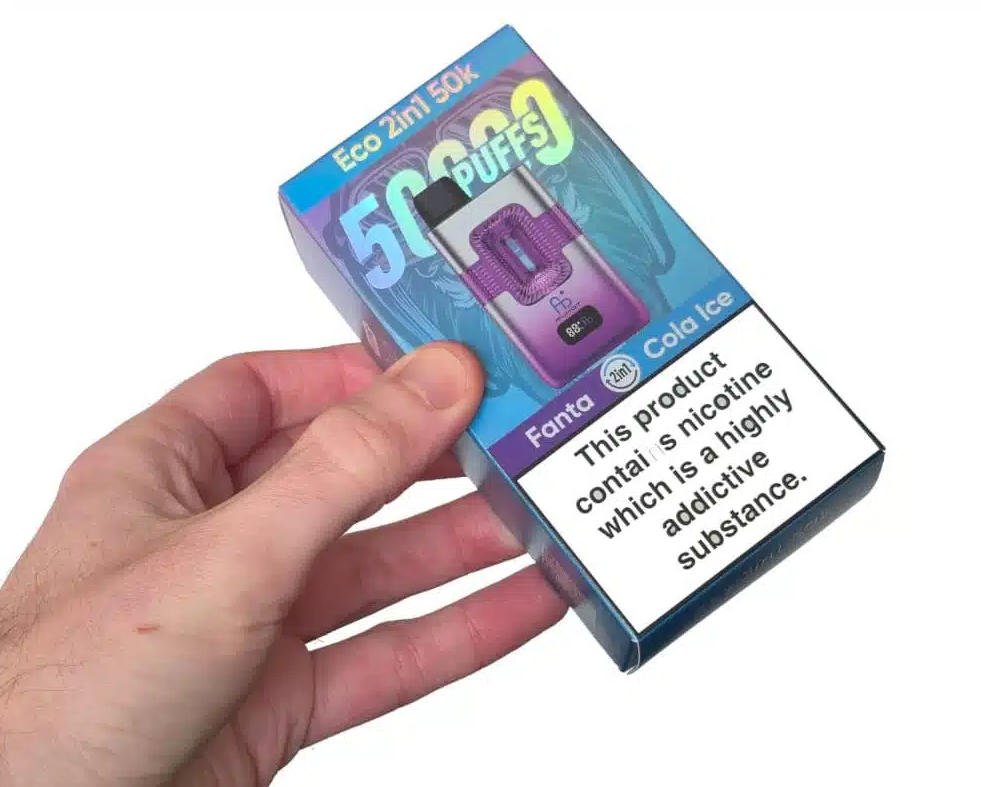 front view of the fumot eco 2in1 50k packaging box