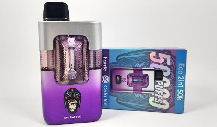 fumot eco 2in1 50k fanta & cola ice and its packaging box