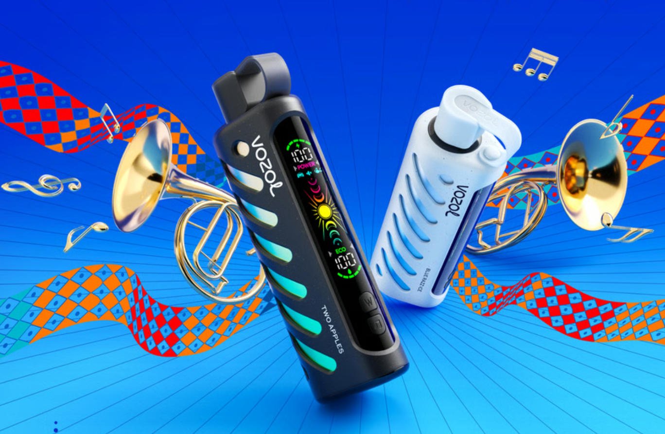 dois sabores diferentes de vozol gear shisha 25000 vapores que produzem sons autênticos de narguilé borbulhante