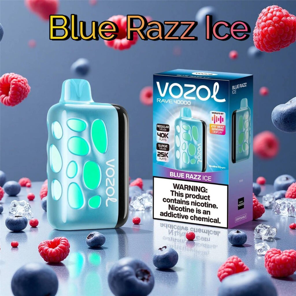 vozol rave 40k blue razz ice