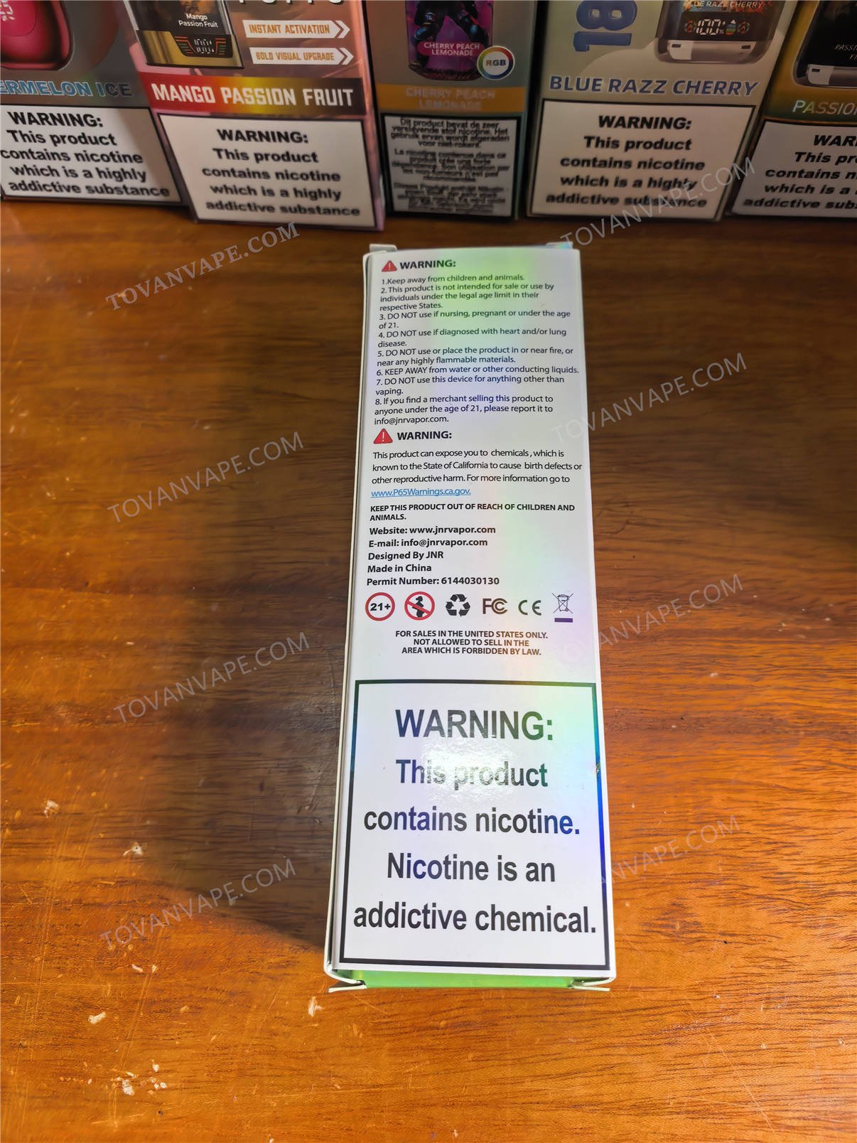 back of the jnr shisha max 22k retail box