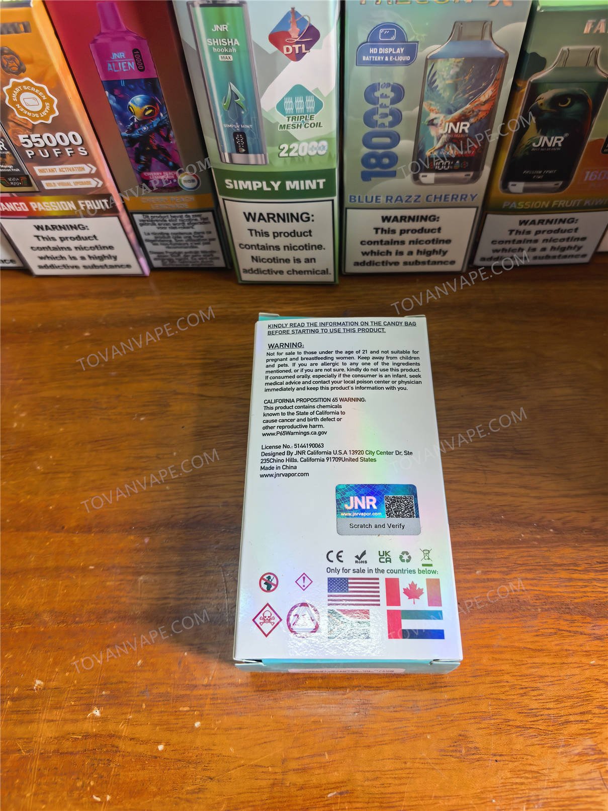 back panel of the jnr tank pro 33000 packaging