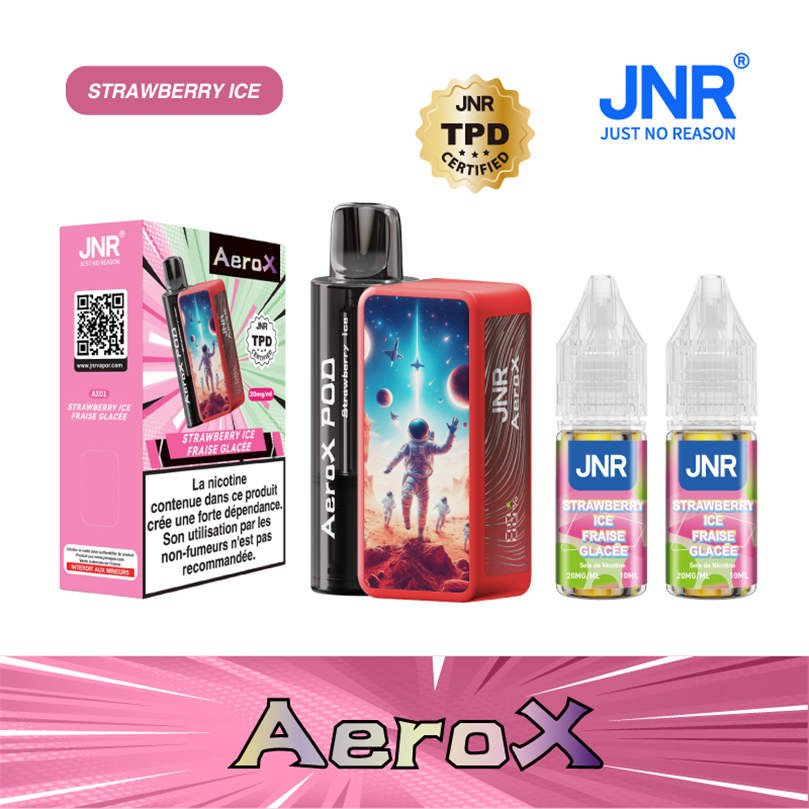 jnr aero x 32000 strawberry ice packaging design and device
