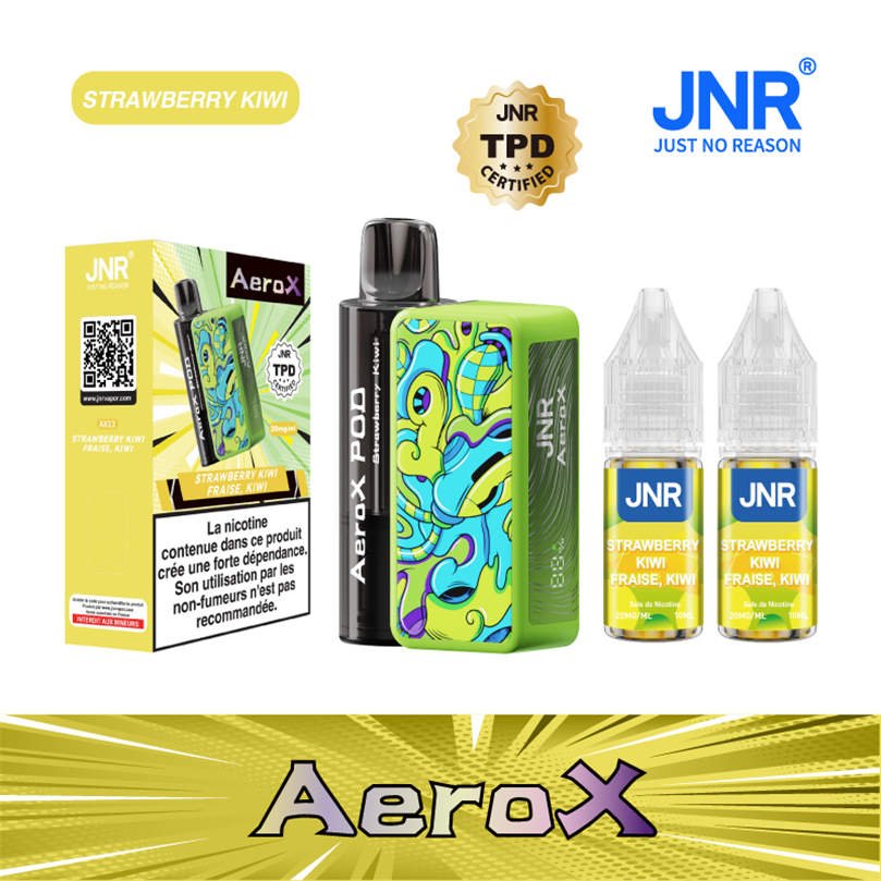 jnr aero x 32000 strawberry kiwi packaging design and device