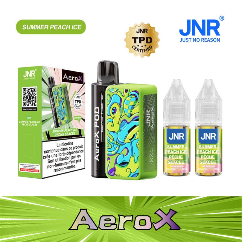 jnr aero x 32000 summer peach ice packaging design and device