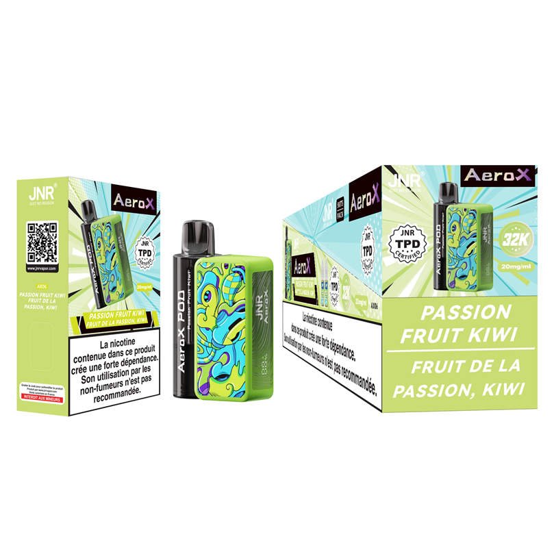 jnr aero x 32k passion fruit kiwi shipping box and retail packages in bulk
