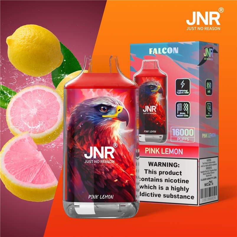 jnr falcon 16000 limón rosa y envase de venta al público