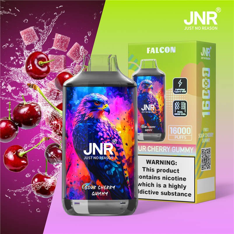 jnr falcon 16000 gominola de cereza ácida y envase para la venta al por menor jnr falcon 16000 gominola de cereza ácida y envase para la venta al por menor