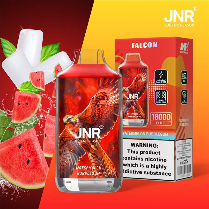 jnr falcon 16000 watermelon bubblegum and retail packaging jnr falcon 16000 watermelon bubblegum and retail packaging