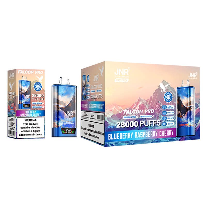 jnr falcon pro 28k blueberry raspberry cherry bulk wholesale packaging and outer box jnr falcon pro 28k blueberry raspberry cherry bulk wholesale packaging and outer box
