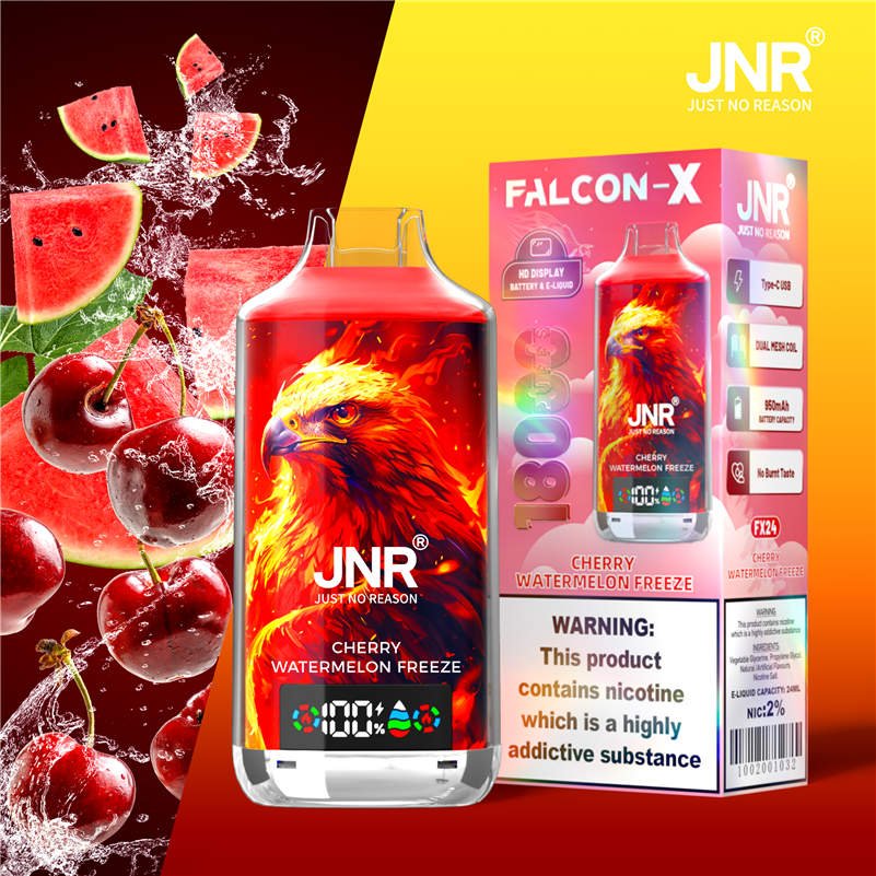 jnr falcon x 18000 cherry watermelon freeze and retail packaging