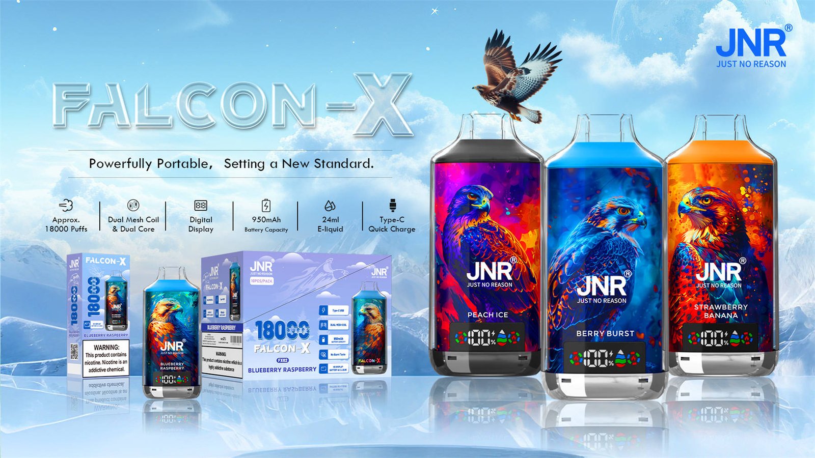 jnr falcon x 18000 features and specifications