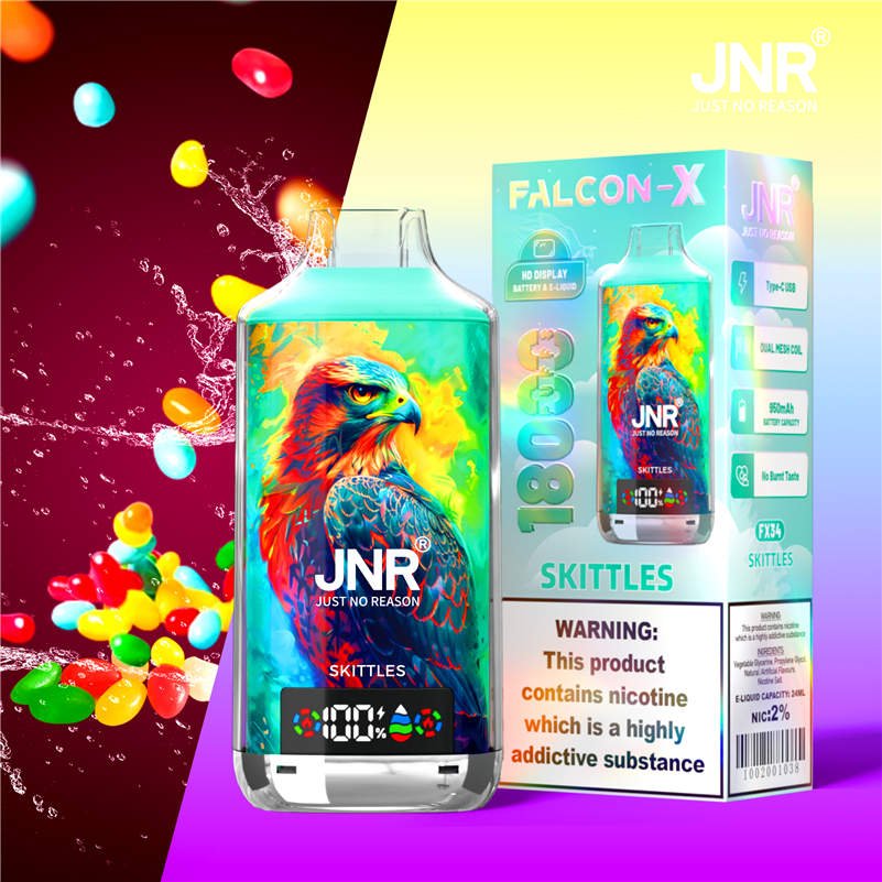 jnr falcon x 18000 skittles and retail packaging