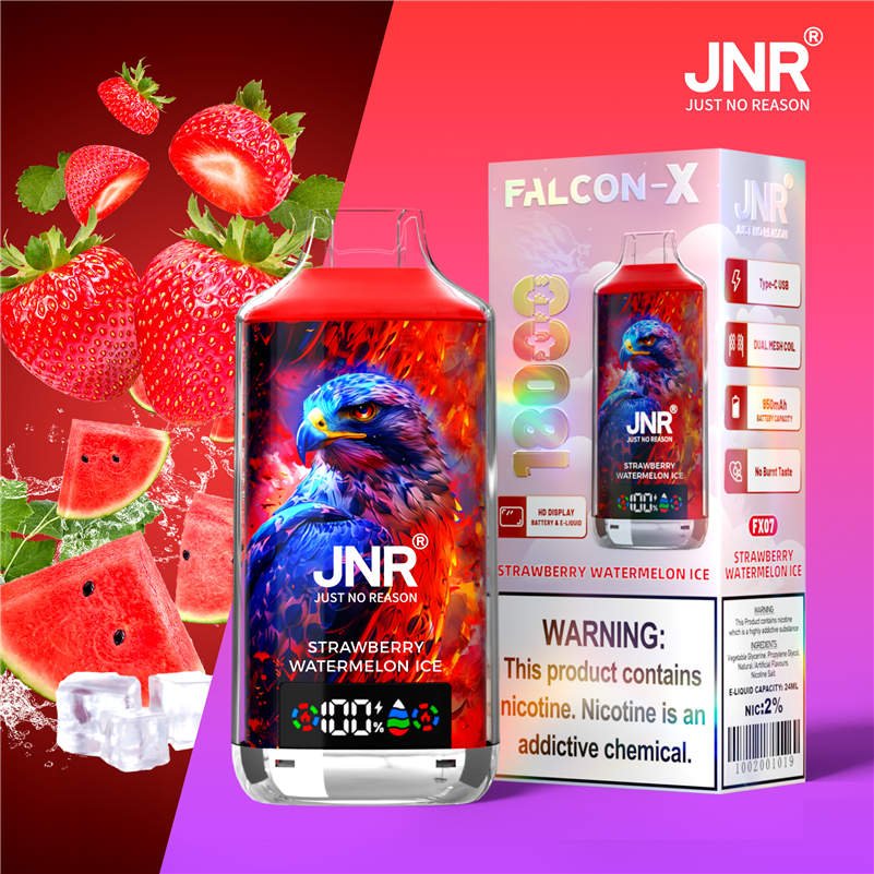 jnr falcon x 18000 strawberry watermelon ice and retail packaging jnr falcon x 18000 strawberry watermelon ice and retail packaging