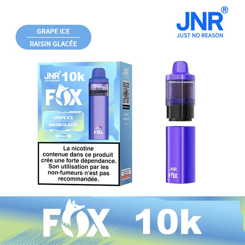 jnr fox 10000 grape ice device and original product box