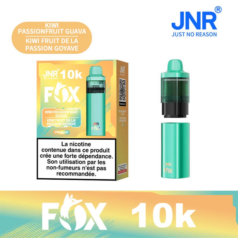 jnr fox 10000 kiwi passionfruit guava device and original product box