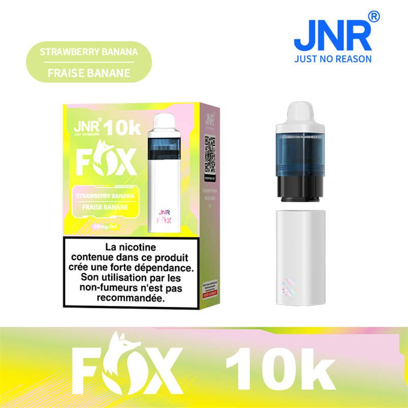 jnr fox 10000 strawberry banana device and original product box