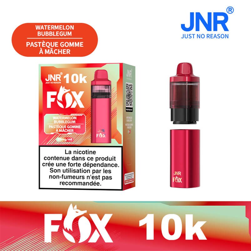 jnr fox 10000 watermelon bubblegum device and original product box