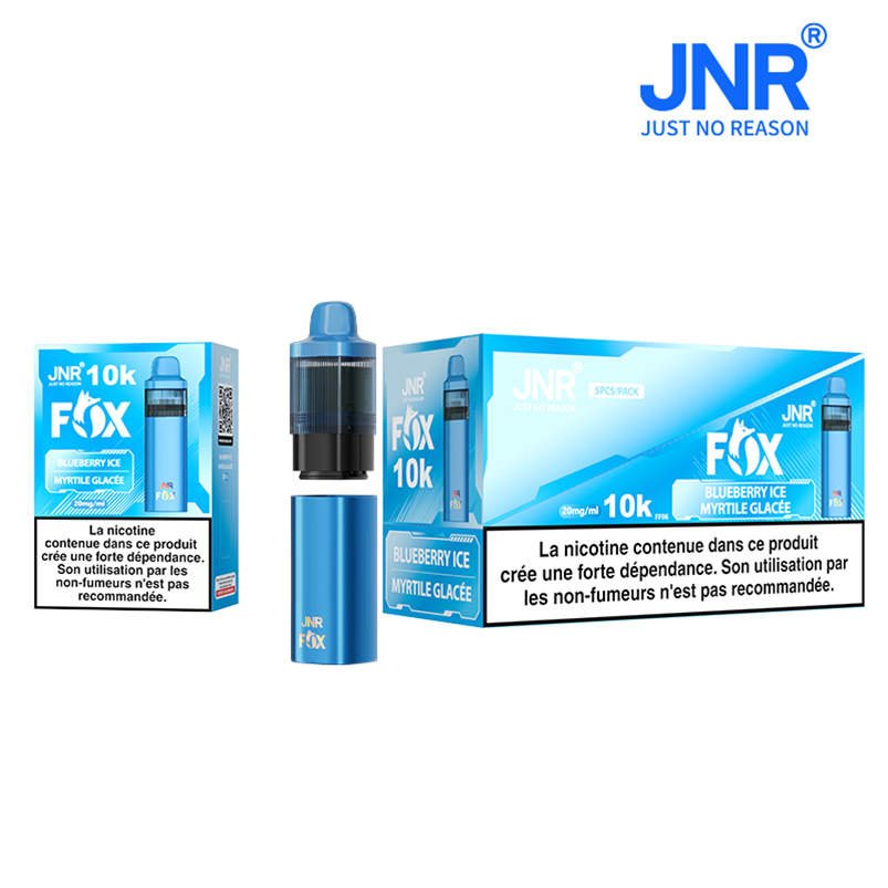 jnr fox 10k blueberry ice shipping box and retail packages in bulk