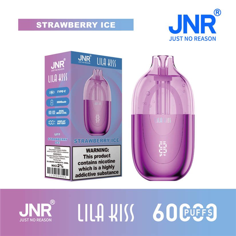 jnr lila kiss 60000 strawberry ice con confezione originale da vendita al dettaglio