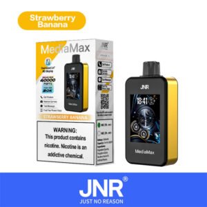 jnr media max 40000, strawberry banana oraz oryginalne opakowanie produktu