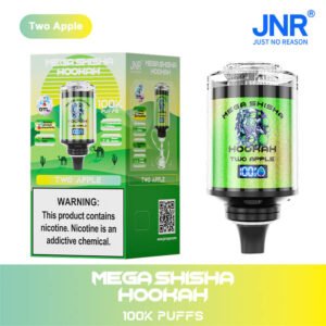 jnr mega shisha hookah 100k two apple and retail packaging