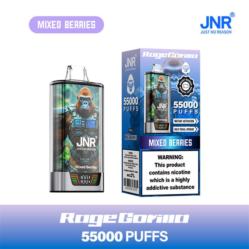 jnr ragegorilla 55000 mixed berries envase individual vape con caja de papel jnr ragegorilla 55000 mixed berries envase individual vape con caja de papel