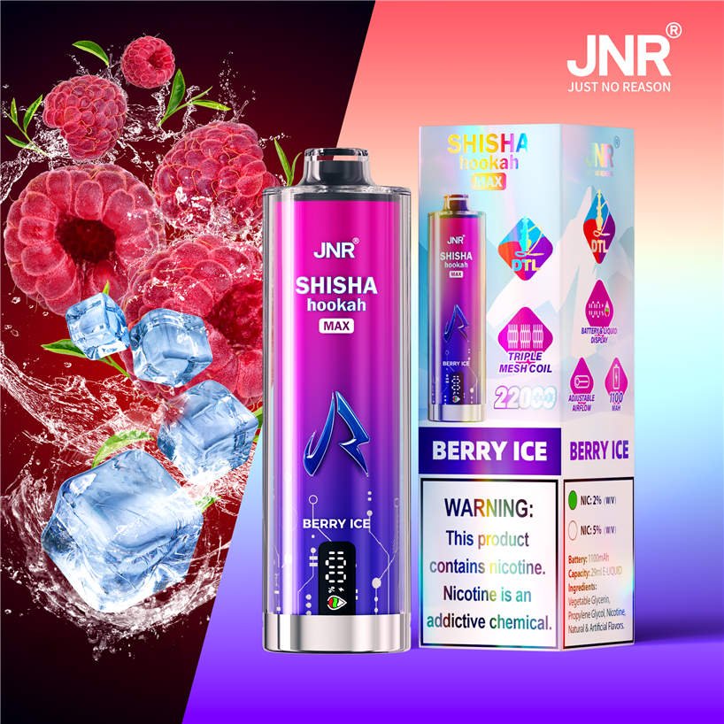 jnr shisha max 22000 berry ice and packaging box