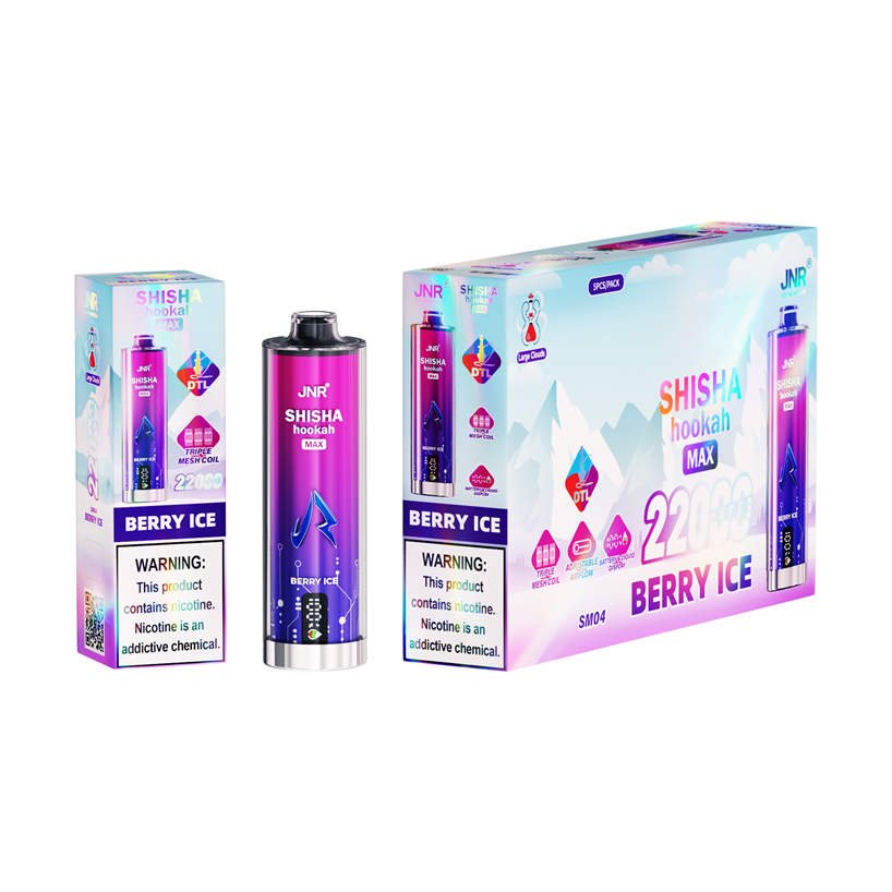 jnr shisha max 22k berry ice stock items with large display box