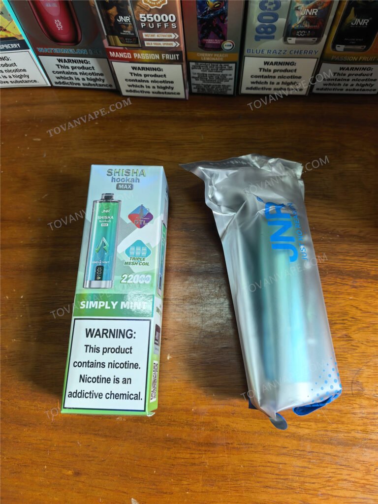 jnr shisha max 22k box and sealed wrapper from the front jnr shisha max 22k box and sealed wrapper from the front