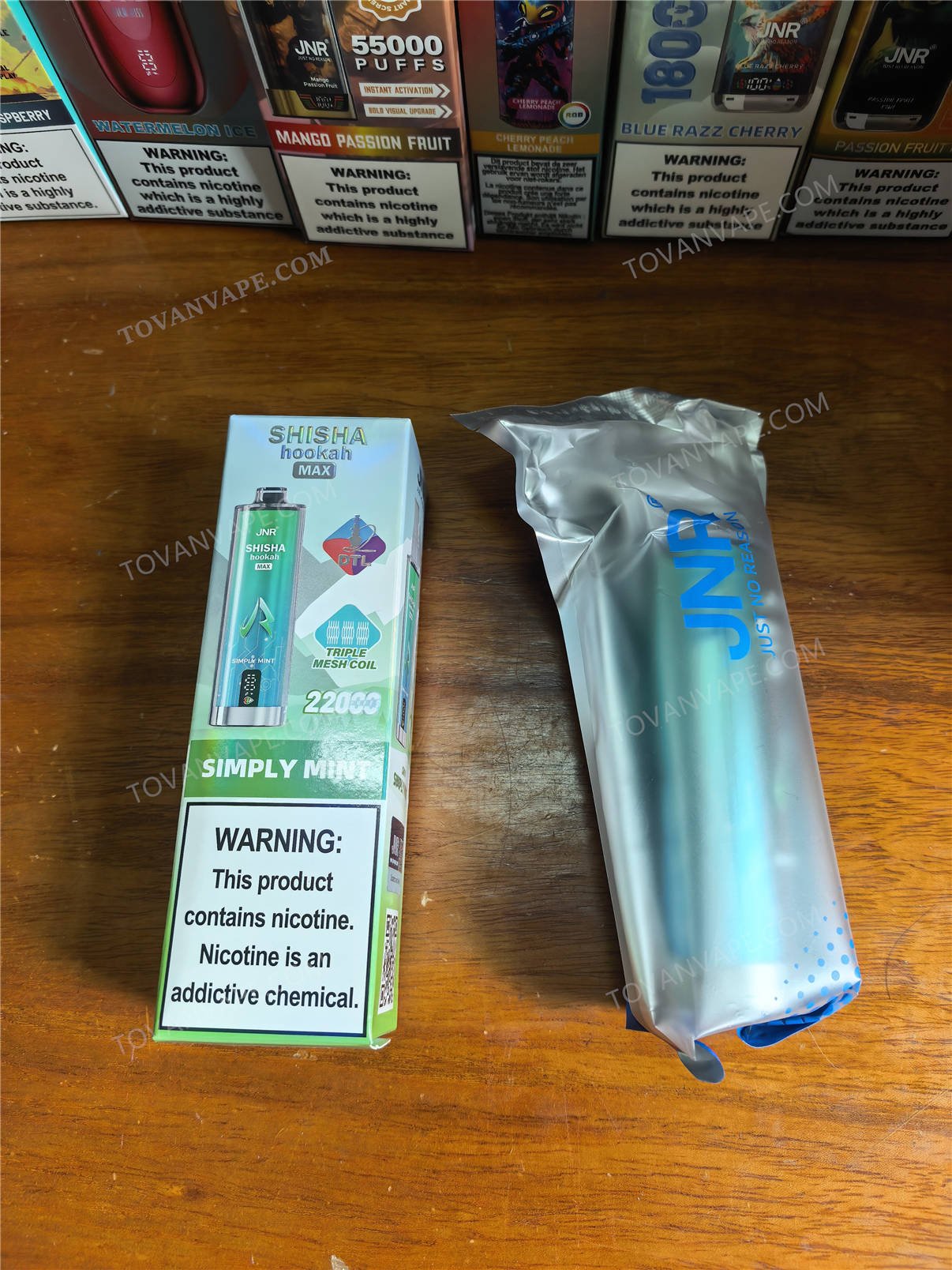 jnr shisha max 22k box and sealed wrapper from the front