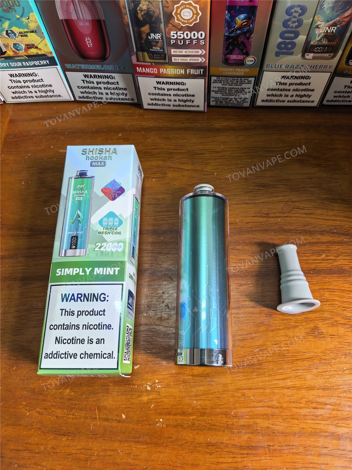 jnr shisha max 22k vape device with shisha mouthpiece and box