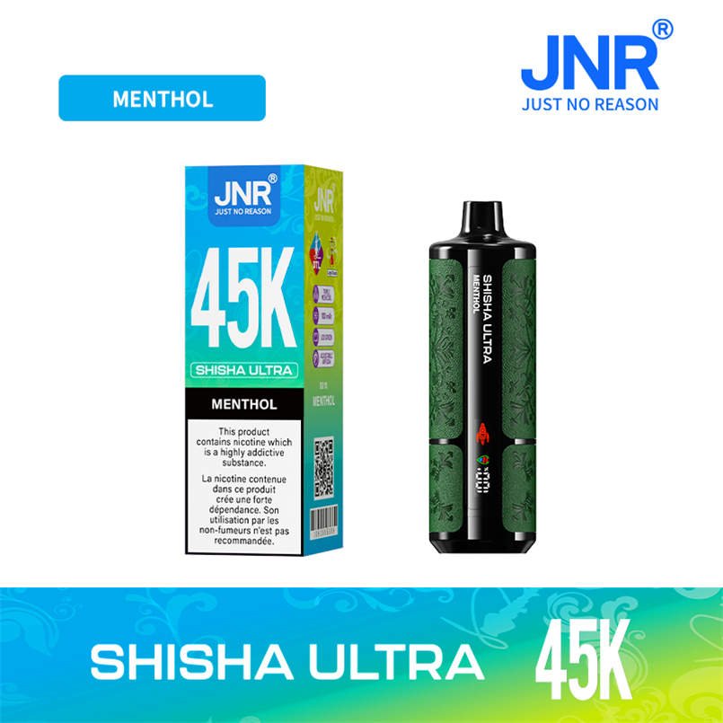jnr shisha ultra 45k menthol with retail packaging