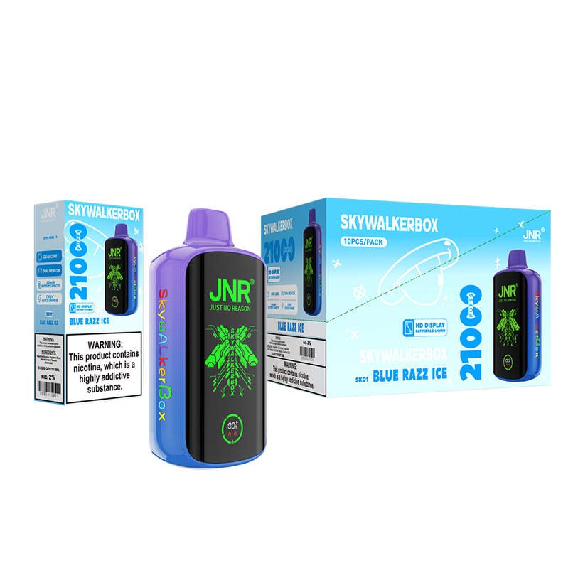 jnr sky walker box 21k blue razz ice shipping box and retail packages in bulk