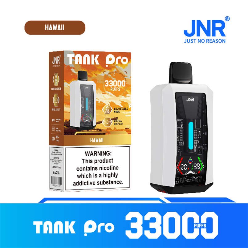jnr tank pro 33000 hawaii device and descriptive product packaging jnr tank pro 33000 hawaii device and descriptive product packaging