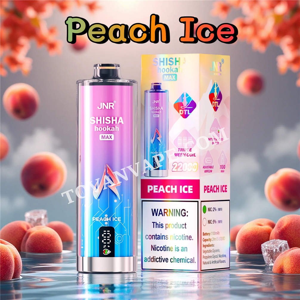 peach ice jnr shisha max 22000