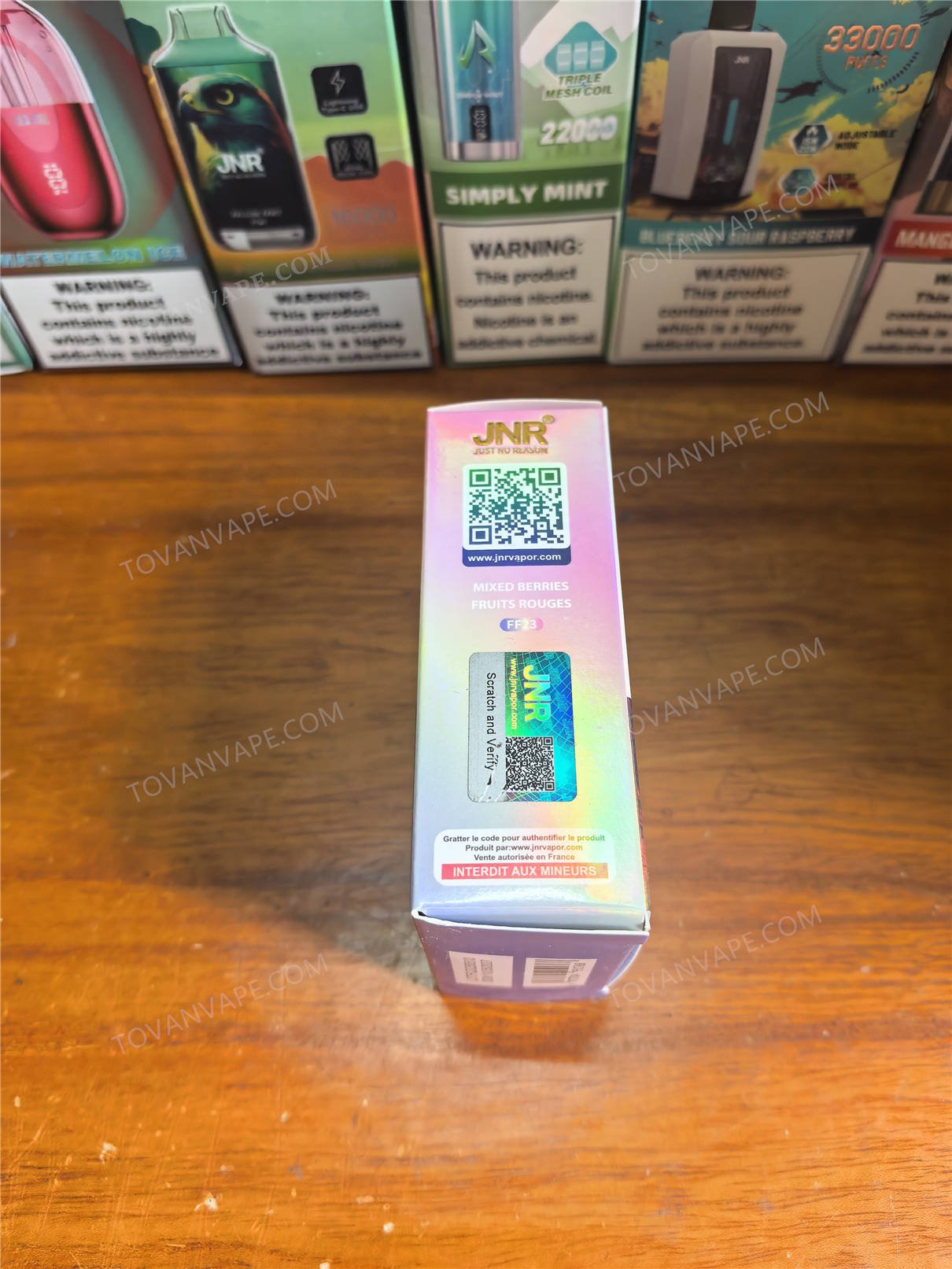 right side profile of the jnr fox 10000 packaging box