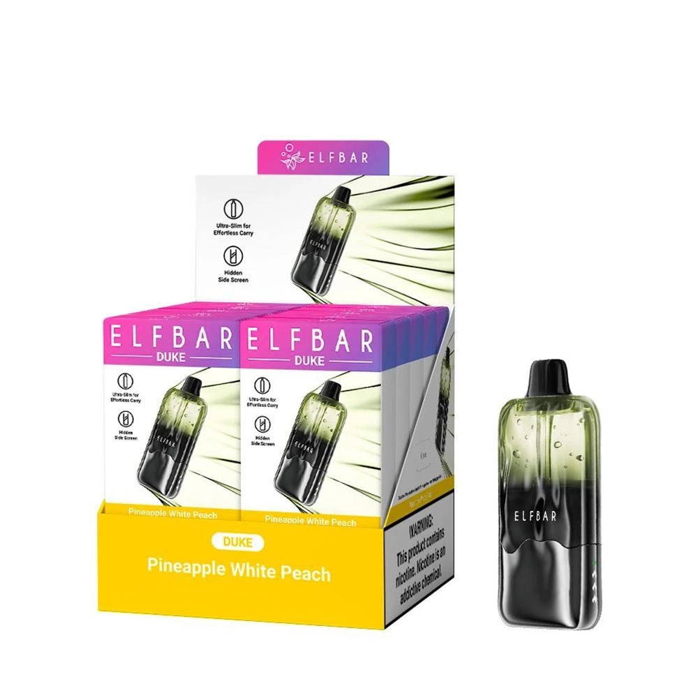 10er-Displaypackung des Modells elf bar duke 30000 „Ananas-Weißpfirsich“