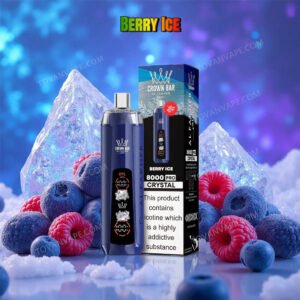 al fakher 8k crystal berry ice surrounded by fresh mixed berries and cooling ice cubes