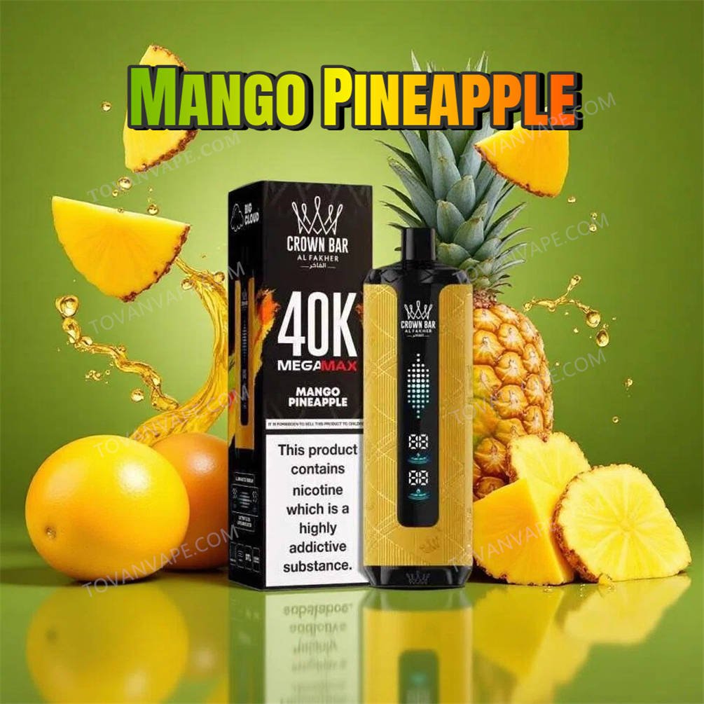 al fakher crown bar mega max 40k mango pineapple placed among fresh mangoes and cut pineapples al fakher crown bar mega max 40k mango pineapple placed among fresh mangoes and cut pineapples