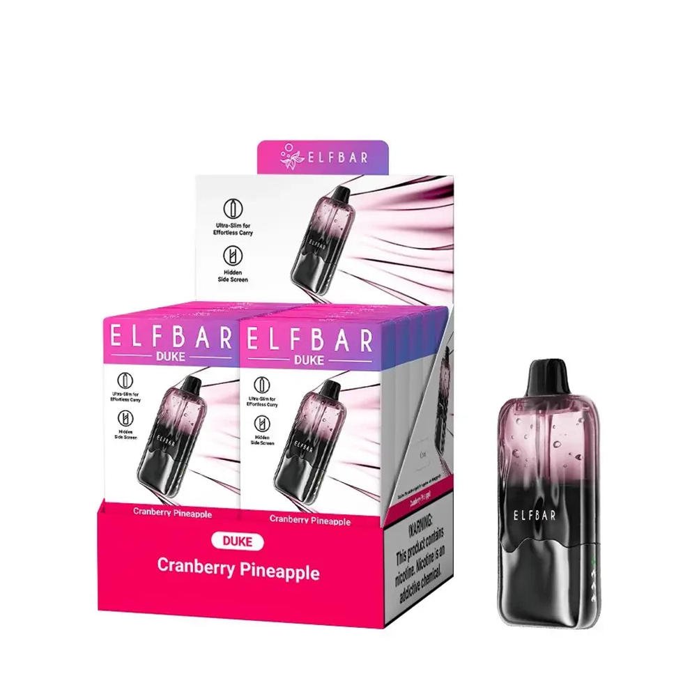 Großpackung mit 10 „elf bar duke 30000“-E-Zigaretten mit Cranberry-Ananas-Geschmack