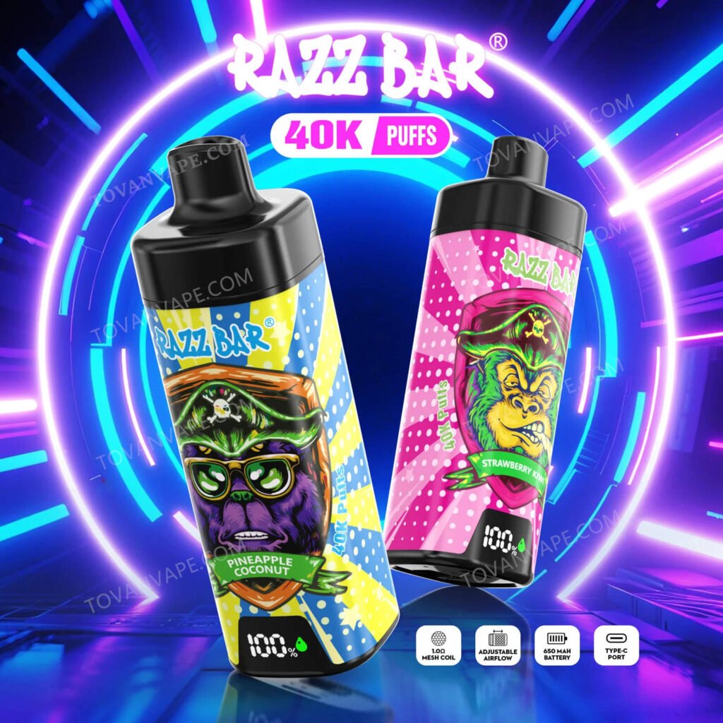 Nahaufnahme des einstellbaren Luftstromreglers am razz bar 40k mit Screen Vape Nahaufnahme des einstellbaren Luftstromreglers am razz bar 40k mit Screen Vape