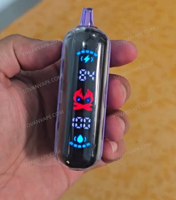 close up of the digital display screen on the elfbar raya d3 25000 close up of the digital display screen on the elfbar raya d3 25000