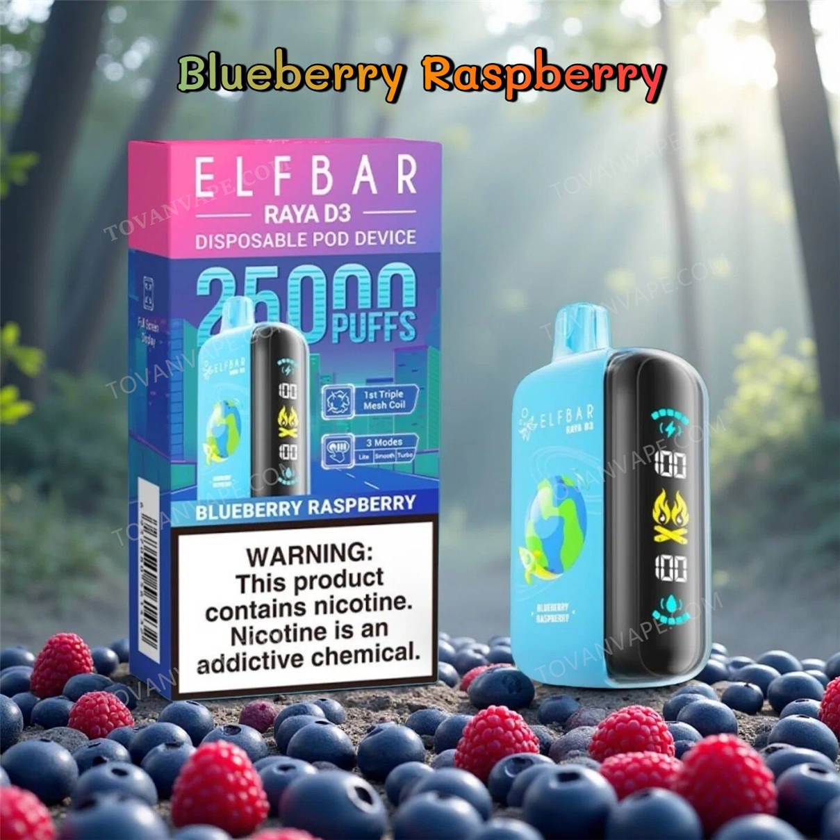 elf bar raya d3 25000 blueberry raspberry