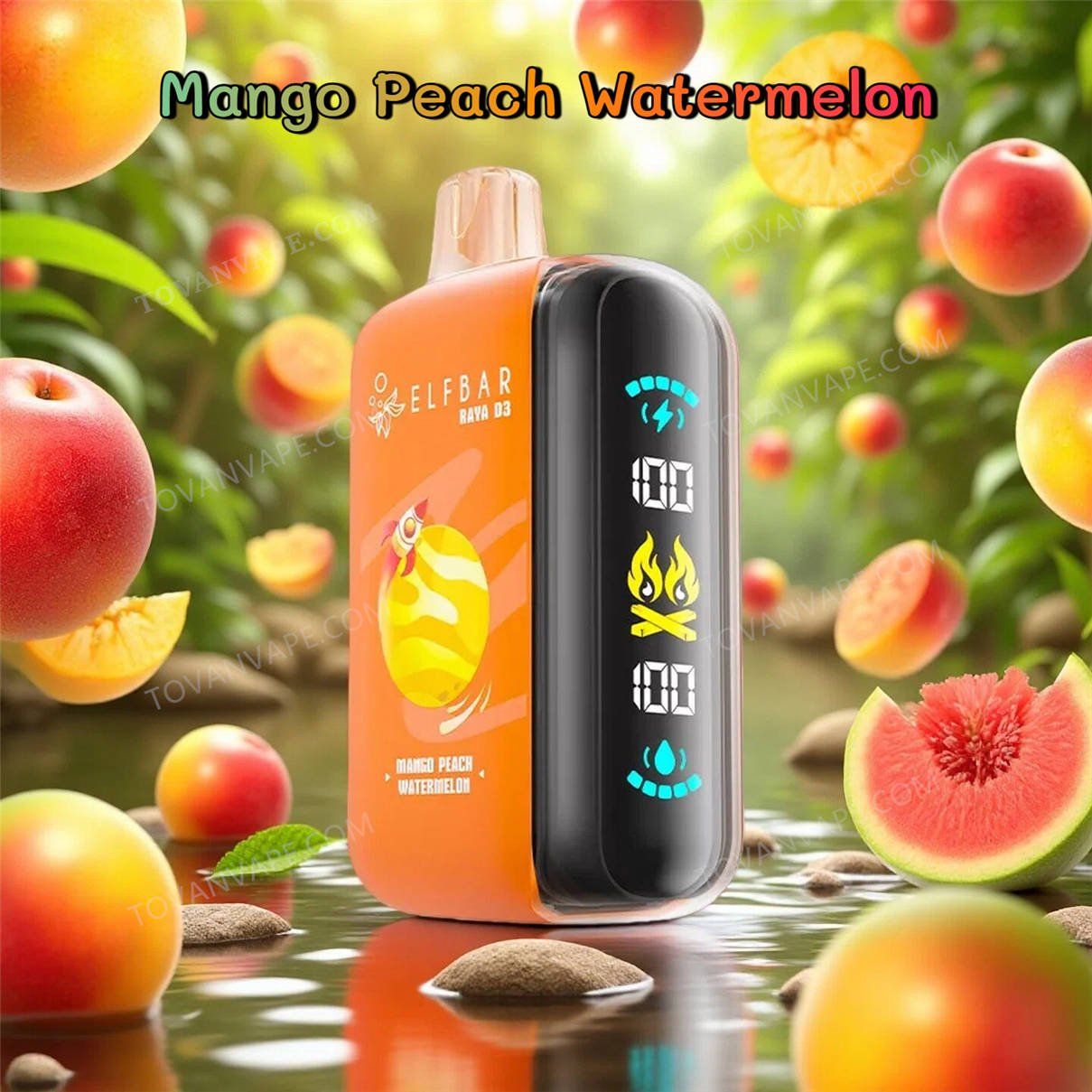 elf bar raya d3 25000 mango peach watermelon