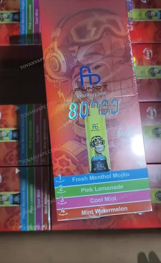 front view of the fumot eco 4in1 80k 10 pack wholesale display box