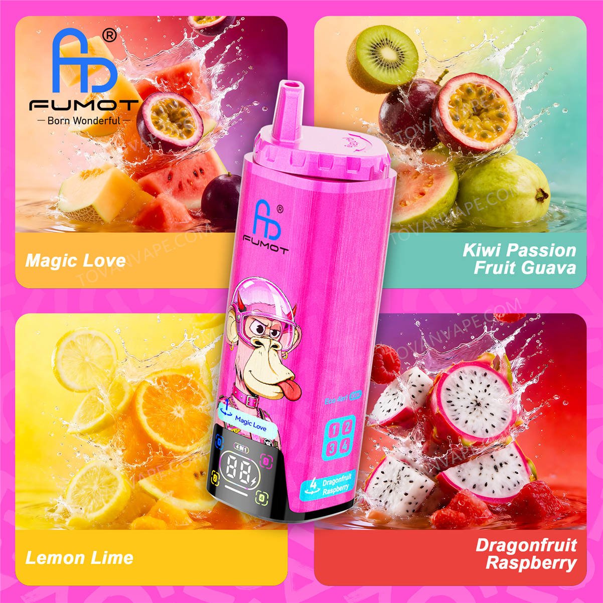 fumot 80k magic love - kiwi passion fruit guava - dragonfruit raspberry - lemon lime